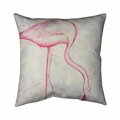 Begin Home Decor 26 x 26 in. Pink Flamingo Sketch-Double Sided Print Indoor Pillow 5541-2626-AN184